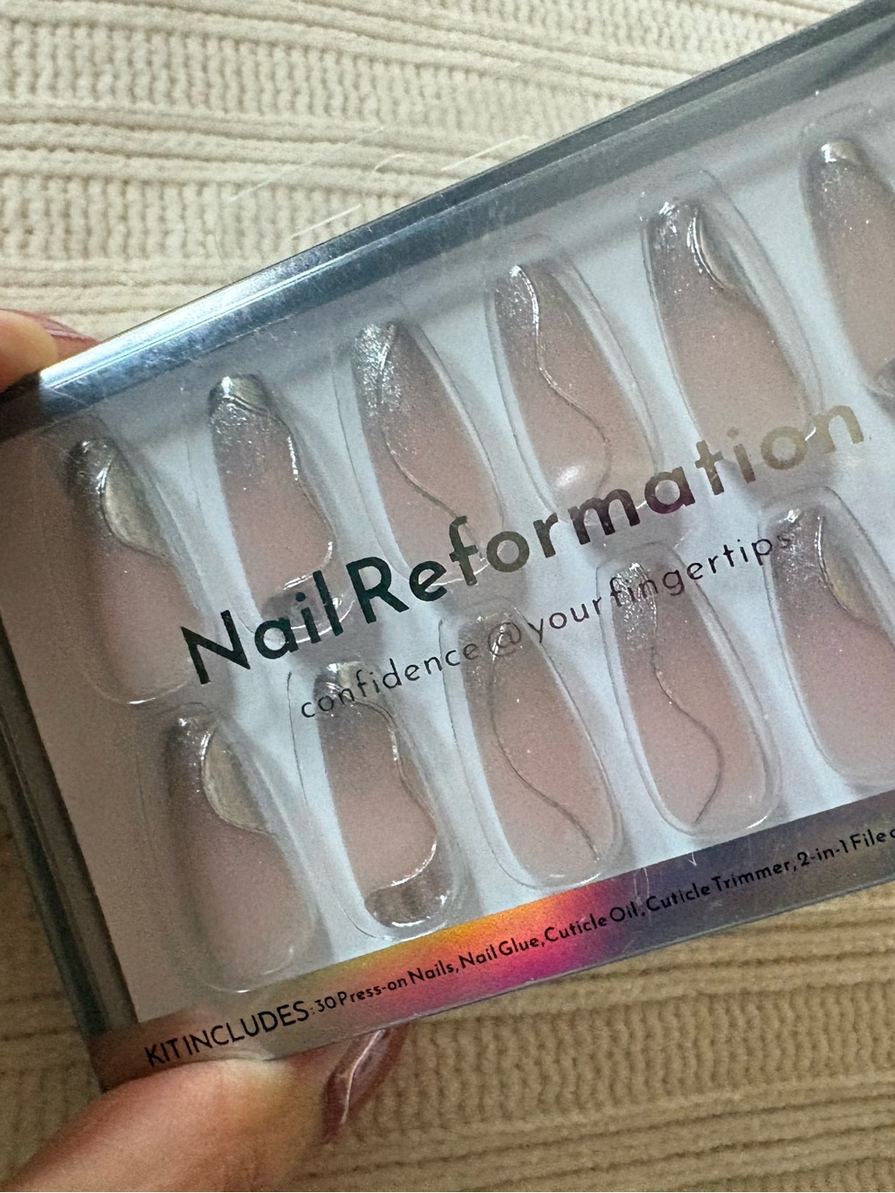 Nail Reformation Press-On Nails with Silver Accent Tips - Picture 4 of 8